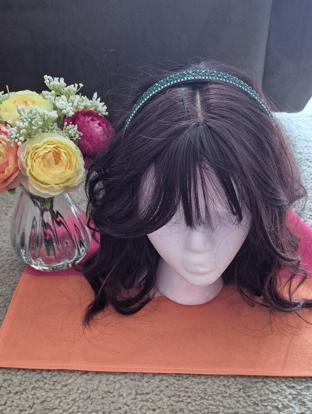Dark Green Blingy Diamond Headband. NEW WITHOUT TAGS